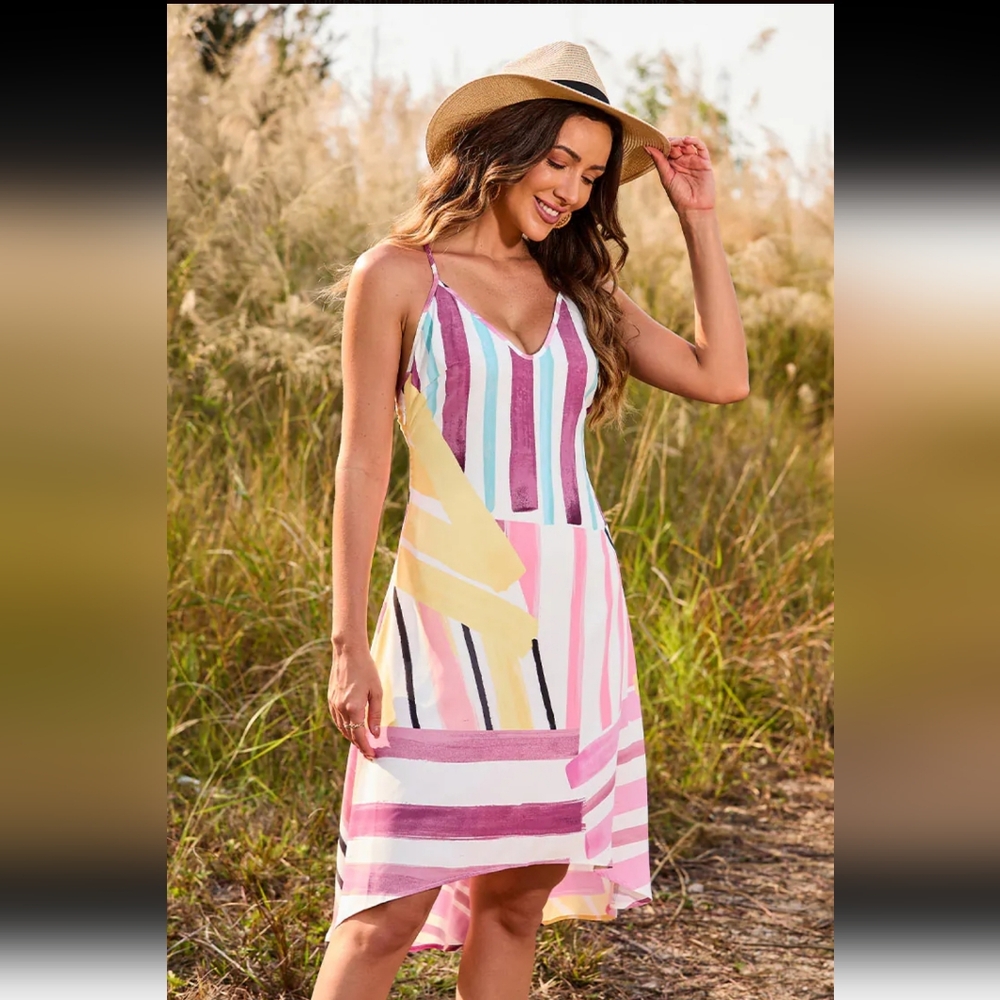 Cupshe Backless High Low Slip dress Size Small